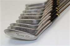 Geo Nicoll Pin Splitter Irons Stainless Steel Levenlife Scotland Howitzer 2,3,4,5,6,7,7X Original Red Leather