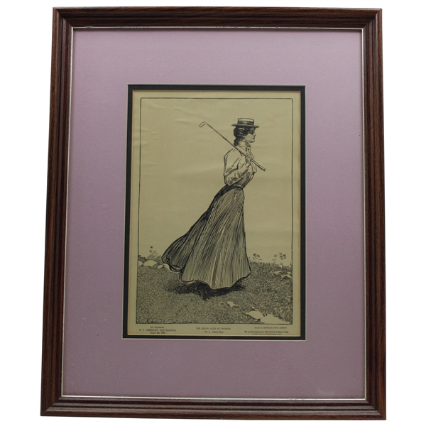 1906 Art Supplement The Seven Ages Of Women #2 School Days Drawn by Charles Gibson - Framed