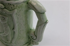 Vintage Ceramic 19th Hole Post-Swing Golfer/Putting Golfer Stein with Dimple Golf Ball Lid
