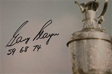 Gary Player Signed Claret Jug 16x20 Photo w/'59 68 74' JSA #CB46491