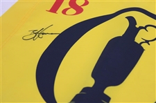 Brian Harman Signed 2023 The Open Championship at Royal Liverpool Yellow Screen Flag JSA ALOA