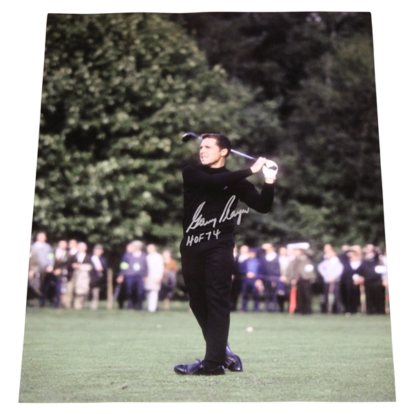 Gary Player Signed Post Swing 16x20 Photo w/HOF 74 JSA ALOA