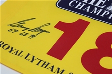 Gary Player Signed 2001 The OPEN at Royal Lytham & St. Annes Flag w/'59 68 74' JSA #CB46462
