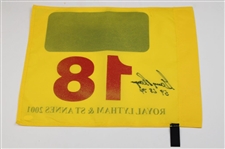 Gary Player Signed 2001 The OPEN at Royal Lytham & St. Annes Flag w/'59 68 74' JSA #CB46462