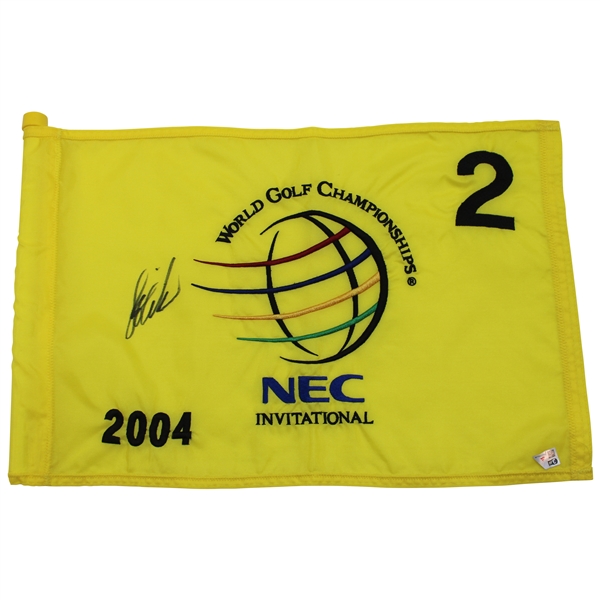 Stewart Cink Signed 2004 NEC WGC Championship Used Hole #2 Flag w/COA & JSA ALOA