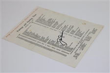 Jack Nicklaus Signed 1965 Masters Tournament Thursday Pairing Sheet JSA ALOA