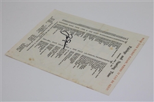 Jack Nicklaus Signed 1965 Masters Tournament Thursday Pairing Sheet JSA ALOA