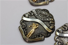 Five (5) PGA Sterling Silver Scoring Medals 1961, 1962 (x3) & 1963