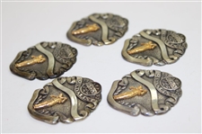 Five (5) PGA Sterling Silver Scoring Medals 1961, 1962 (x3) & 1963