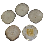 Five (5) PGA Sterling Silver Scoring Medals 1961, 1962 (x3) & 1963