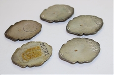 Five (5) PGA Sterling Silver Scoring Medals 1961, 1962 (x3) & 1963