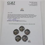 Five (5) PGA Sterling Silver Scoring Medals 1961, 1962 (x3) & 1963