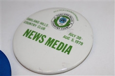 Three (3) PGA Championship Media Buttons 1975 & 1979 (x2)