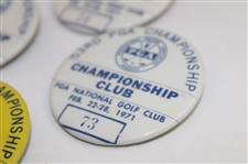 Three (3) 1971 PGA Championship Badges - Championship Club x3 & Committee - Jack Nicklaus Win