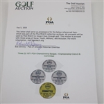 Three (3) 1971 PGA Championship Badges - Championship Club x3 & Committee - Jack Nicklaus Win