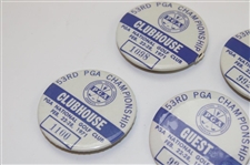 Nineteen (19) 1971 PGA Championship Guest, Photographer, Press, Radio-TV, Clubhouse, Committee & ABC-TV Badges - Nicklaus Win 