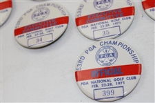 Twenty (20) 1971 PGA Championship Staff, Advisory, Official, Press, Committee & PGA Staff Badges - Nicklaus Win