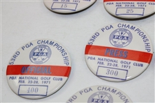 Twenty (20) 1971 PGA Championship Staff, Advisory, Official, Press, Committee & PGA Staff Badges - Nicklaus Win