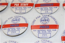 Twenty (20) 1971 PGA Championship Staff, Advisory, Official, Press, Committee & PGA Staff Badges - Nicklaus Win