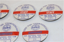 Twenty (20) 1971 PGA Championship Staff, Advisory, Official, Press, Committee & PGA Staff Badges - Nicklaus Win