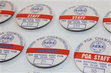 Twenty (20) 1971 PGA Championship Staff, Advisory, Official, Press, Committee & PGA Staff Badges - Nicklaus Win