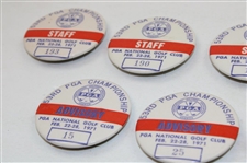 Twenty (20) 1971 PGA Championship Staff, Advisory, Official, Press, Committee & PGA Staff Badges - Nicklaus Win