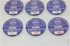 Nine (9) 1971 PGA Championship Grounds, Staff & Caddie Badges 