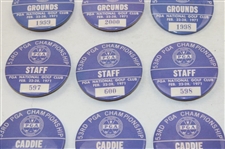 Nine (9) 1971 PGA Championship Grounds, Staff & Caddie Badges 