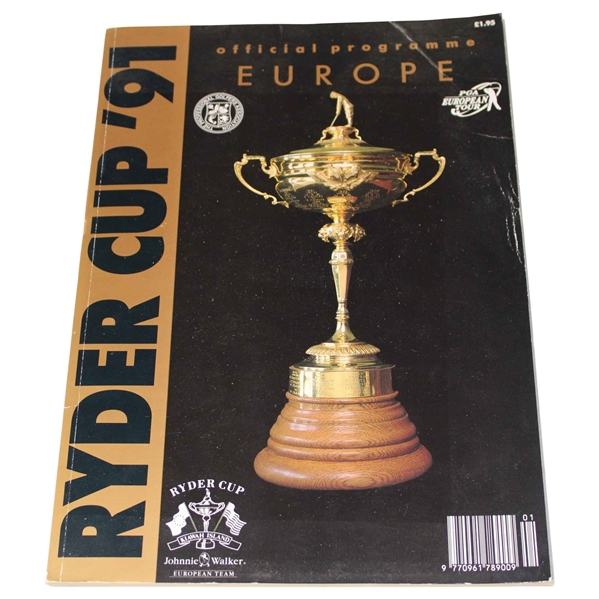 1991 Ryder Cup at The Ocean Course Kiawah Course Official European Program