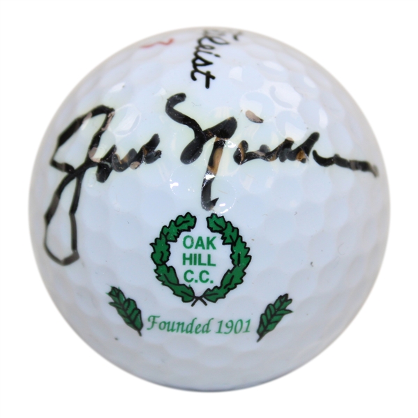 Jack Nicklaus Signed Oak Hill Country Club Logo Golf Ball JSA ALOA