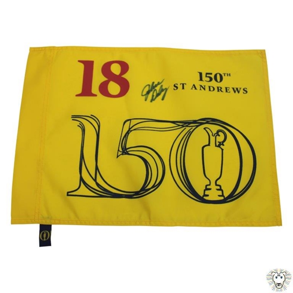 John Daly Signed 2022 OPEN Championship at St Andrews Yellow Flag JSA ALOA