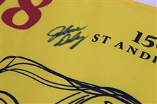 John Daly Signed 2022 OPEN Championship at St Andrews Yellow Flag JSA ALOA