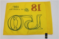 John Daly Signed 2022 OPEN Championship at St Andrews Yellow Flag JSA ALOA