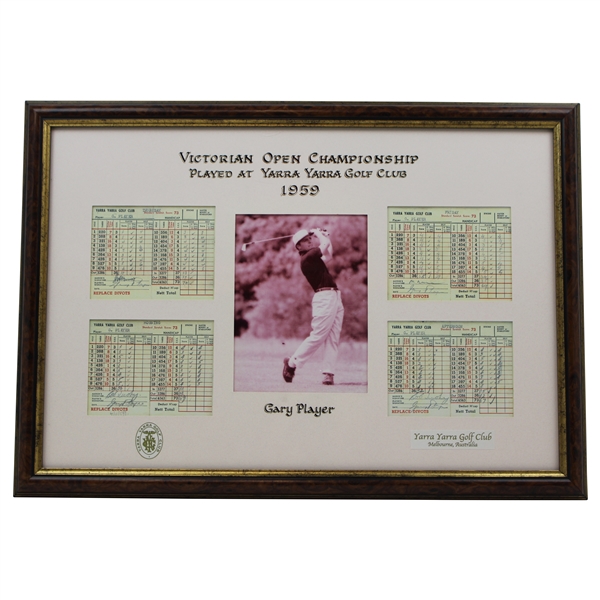 Gary Player 1959 Victorian Open Championship at Yarra Yarra GC in Melbourne, Australia Facsimile Scorecard Display - Framed