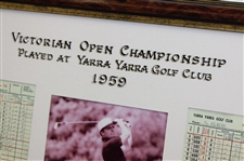 Gary Player 1959 Victorian Open Championship at Yarra Yarra GC in Melbourne, Australia Facsimile Scorecard Display - Framed
