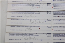 Twenty (20) 1989 Bank of Boston Classic Official Tournament Used Scorecards - 40 Signatures!