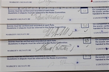 Twenty (20) 1989 Bank of Boston Classic Official Tournament Used Scorecards - 40 Signatures!