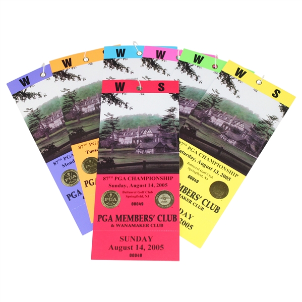 2005 PGA Championship at Baltusrol Complete Ticket Set