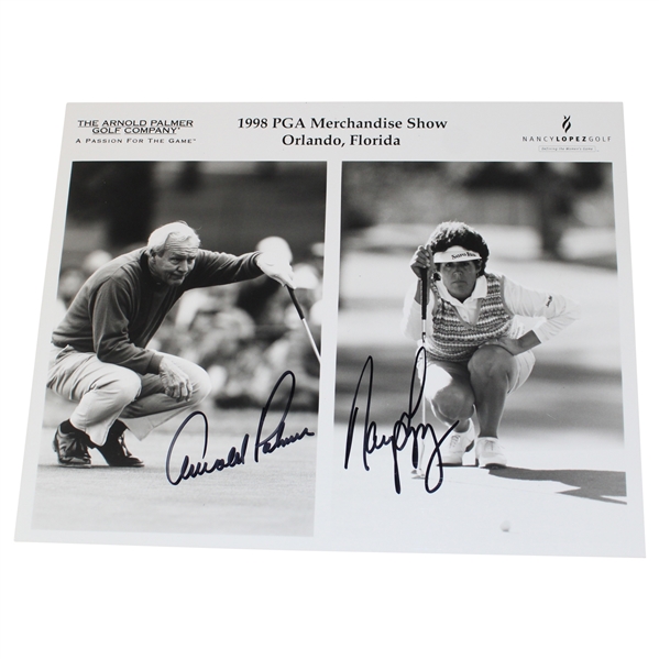 Palmer & Lopez Signed 1998 PGA Merchandise Show Photo JSA ALOA