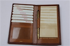 Gene Sarazen's Personal 1957 Masters Leather Address & Pencil Folder