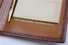 Gene Sarazen's Personal 1957 Masters Leather Address & Pencil Folder