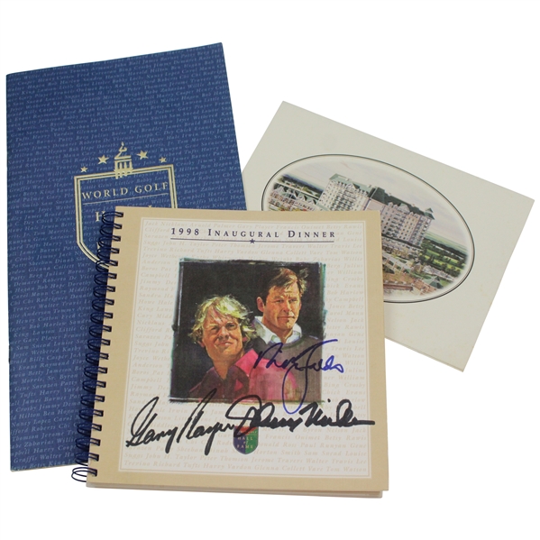 Player, Faldo & Miller Signed 1998 HOF Inaugural Dinner Program, Program & Menu - Sarazen Collection JSA ALOA
