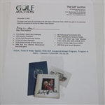 Player, Faldo & Miller Signed 1998 HOF Inaugural Dinner Program, Program & Menu - Sarazen Collection JSA ALOA