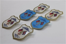 Three (3) 1967 Ryder Cup at Champions GC Media Badges, (2) Employee Badges & PGA Official Badge