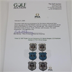 Three (3) 1967 Ryder Cup at Champions GC Media Badges, (2) Employee Badges & PGA Official Badge