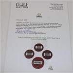 Three (3) 1959 Ryder Cup at Eldorado Badges & 1951 Ryder Cup at Pinehurst Referee Badge
