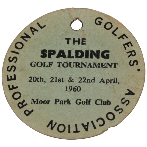 1960 Spalding Golf Tournament Competitor Badge