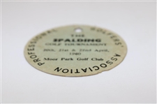1960 Spalding Golf Tournament Competitor Badge