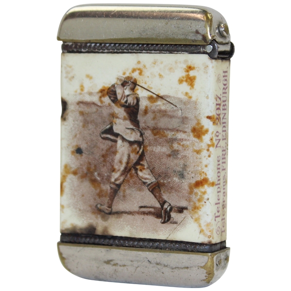 British Saw Fire Insurance Company Lighter With Golfer