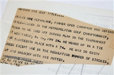 1934 Willie Mcfarlane Defends His Golf Title Original Wire Photo - May 24th